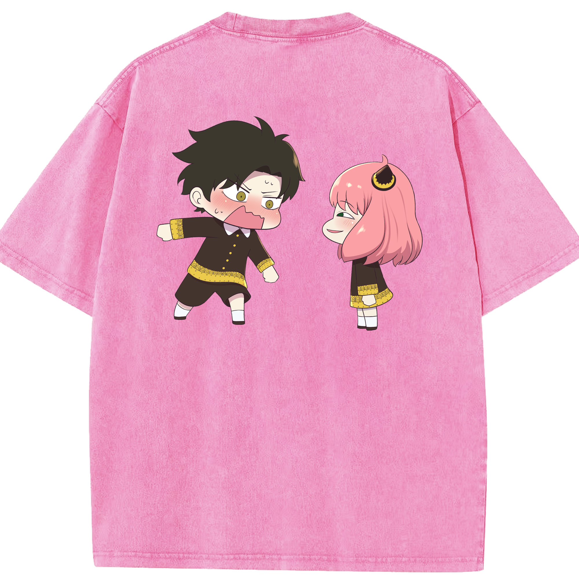 （画像用） SPY×FAMILY间谍家家酒 綿100% ヴィンテージ風 半袖Tシャツ（背面プリント）